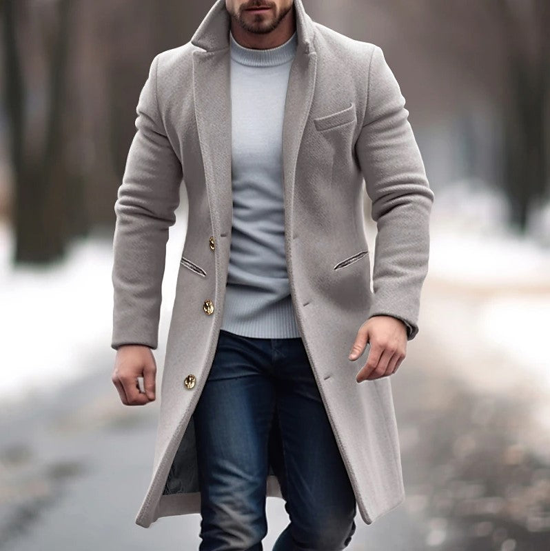 Men's Trench Coat – Classic Long Coat with Stylish and Water-Resistant Finish