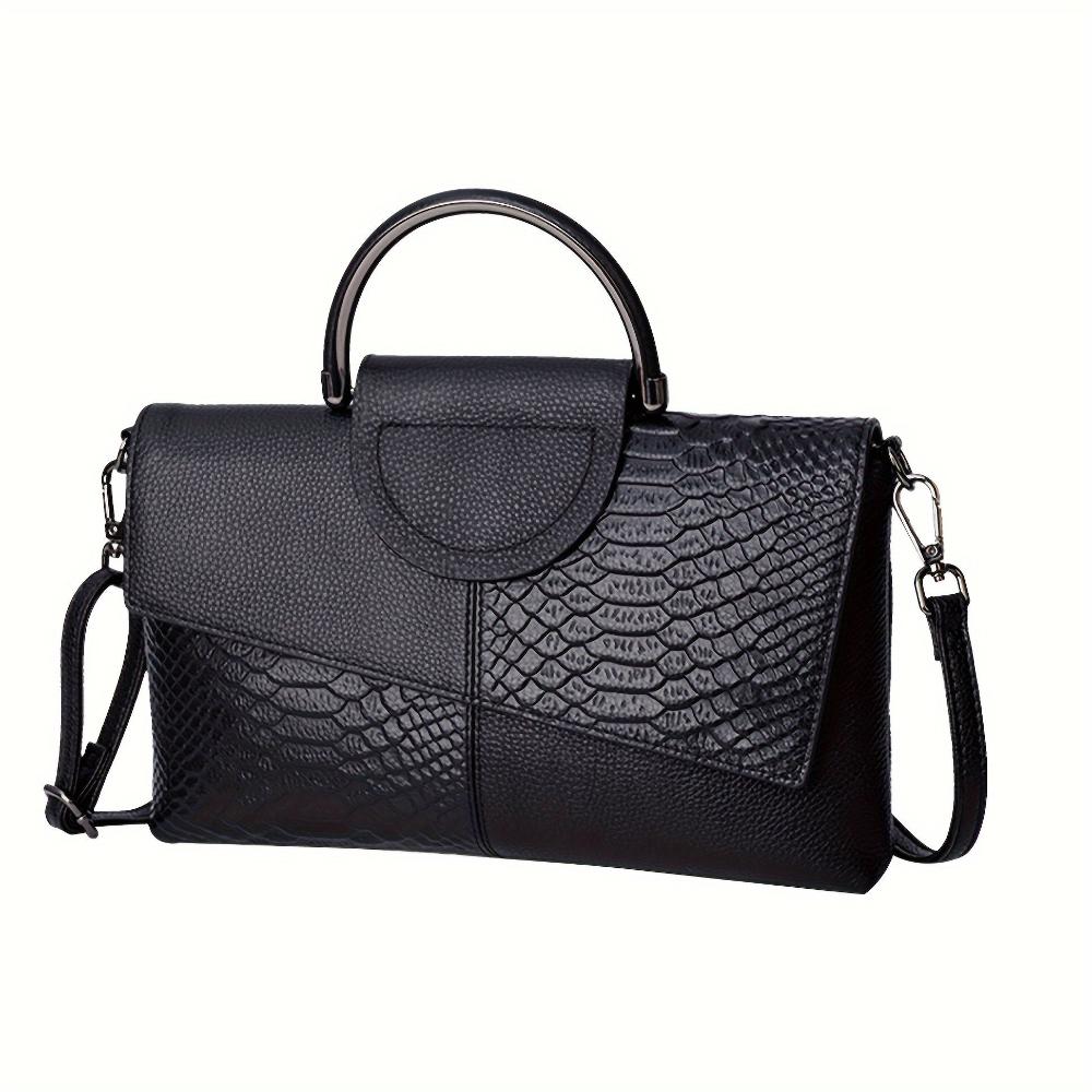 Cassandra | Handbag with Opulent Crocodile Pattern