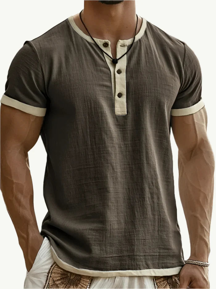 Madison | Breathable Linen Henley Shirt