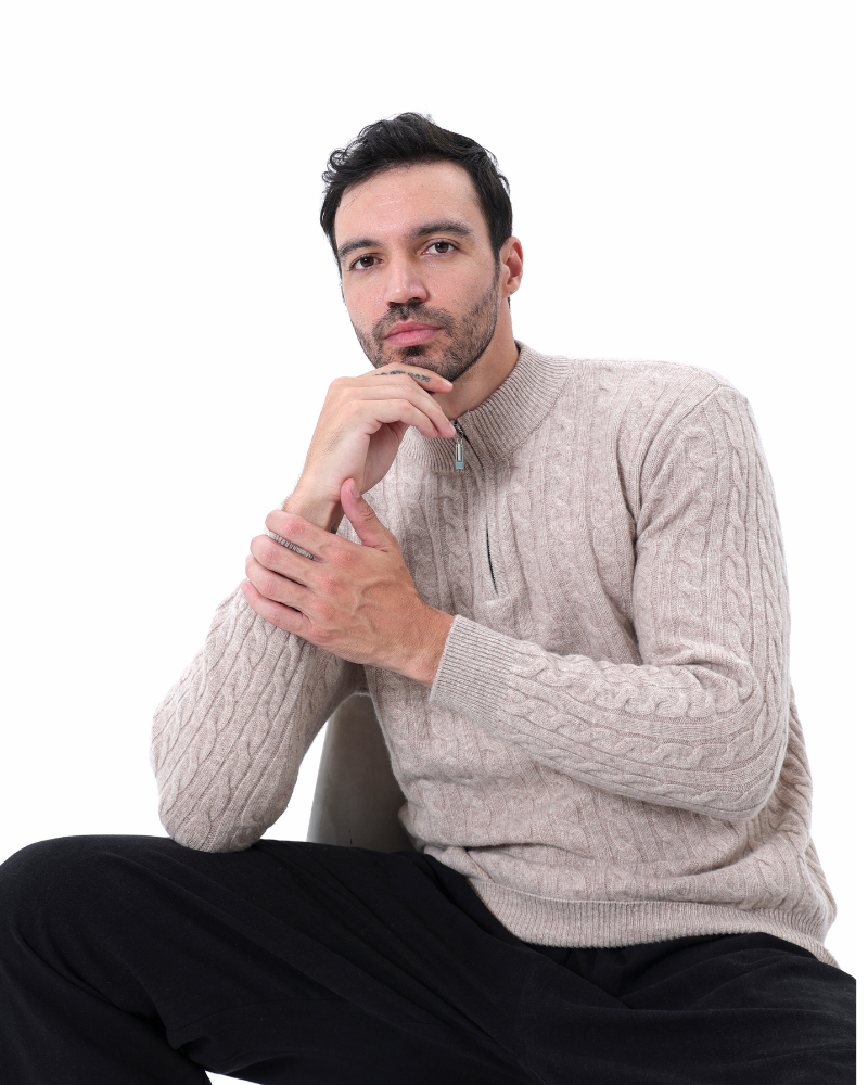 De Veneto – Cashmere Half-Zip Cardigan