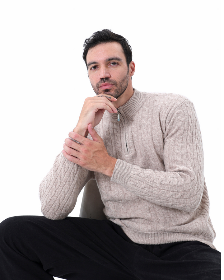 De Veneto – Cashmere Half-Zip Cardigan