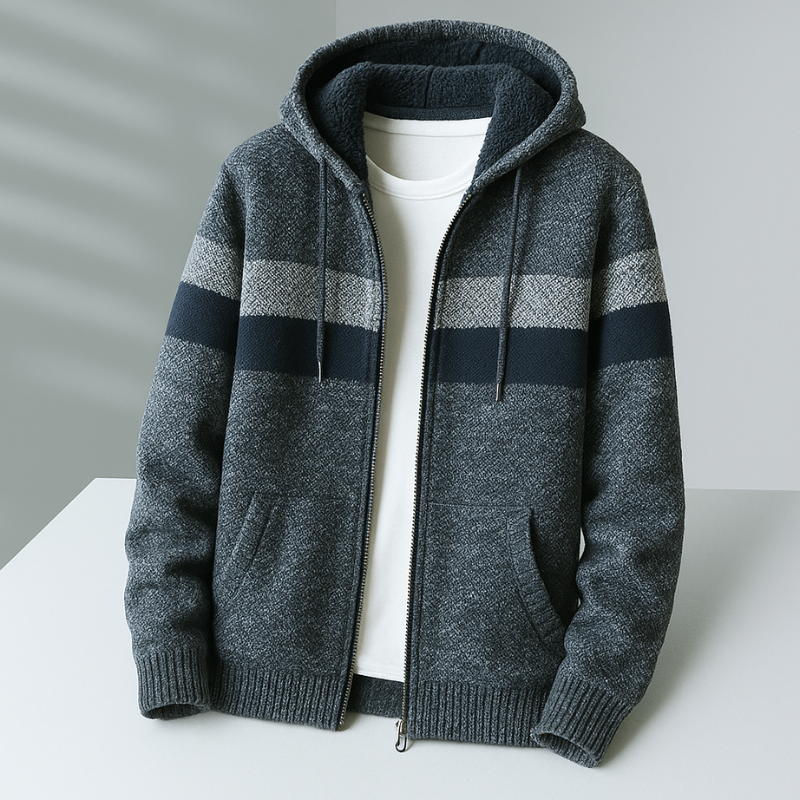 Knitted Fleece Hoodie – Warm, Soft & Sporty Comfort