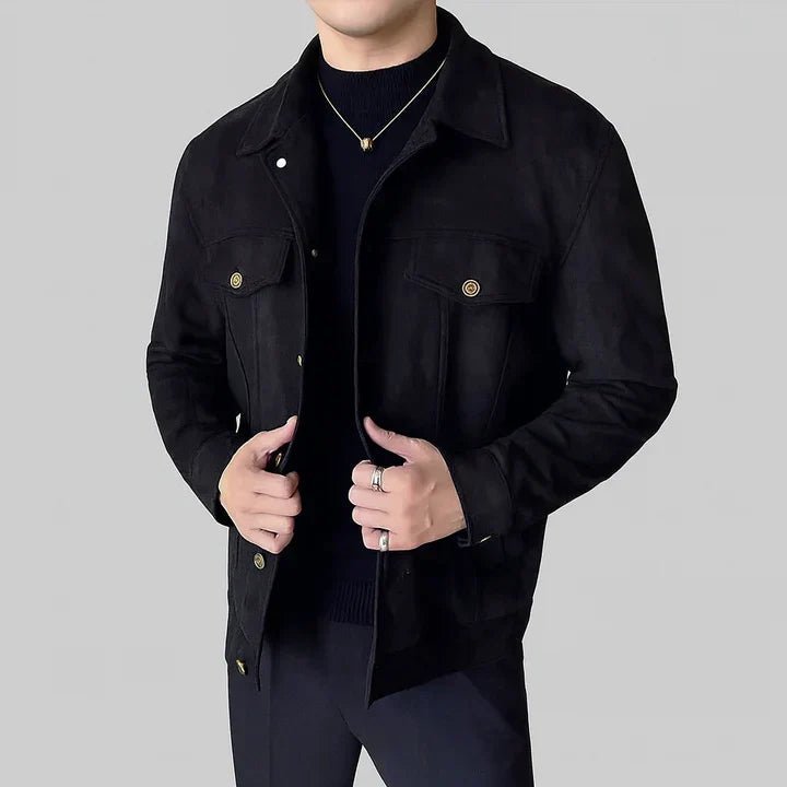 Elegant Suede Jacket with Long Sleeves – Luxury, Comfort, and Timeless Style