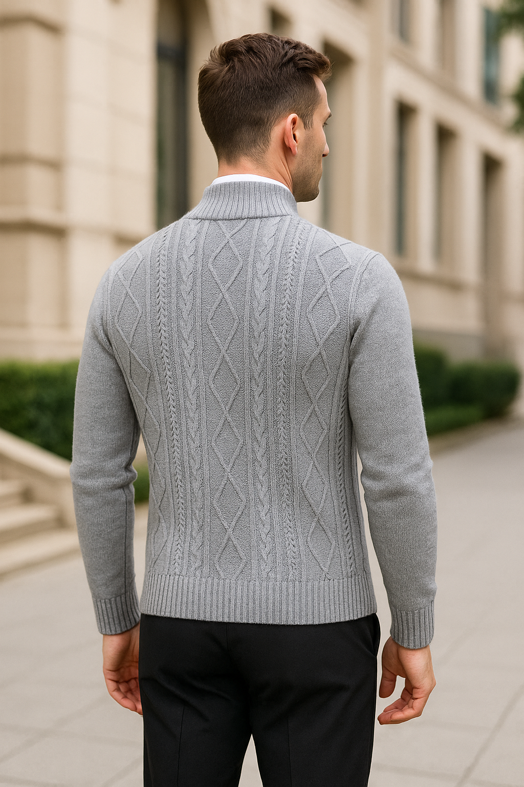 Madison | Knitted Cashmere Winter Gilet with Zip