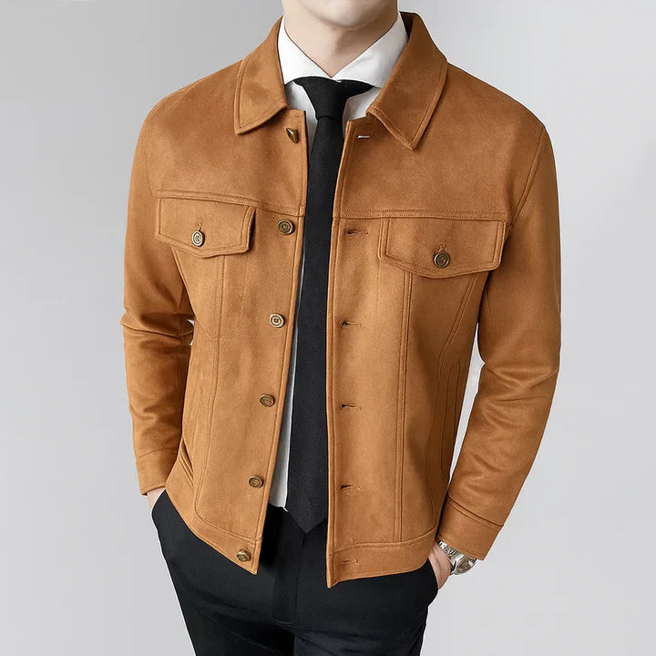 Elegant Suede Jacket with Long Sleeves – Luxury, Comfort, and Timeless Style