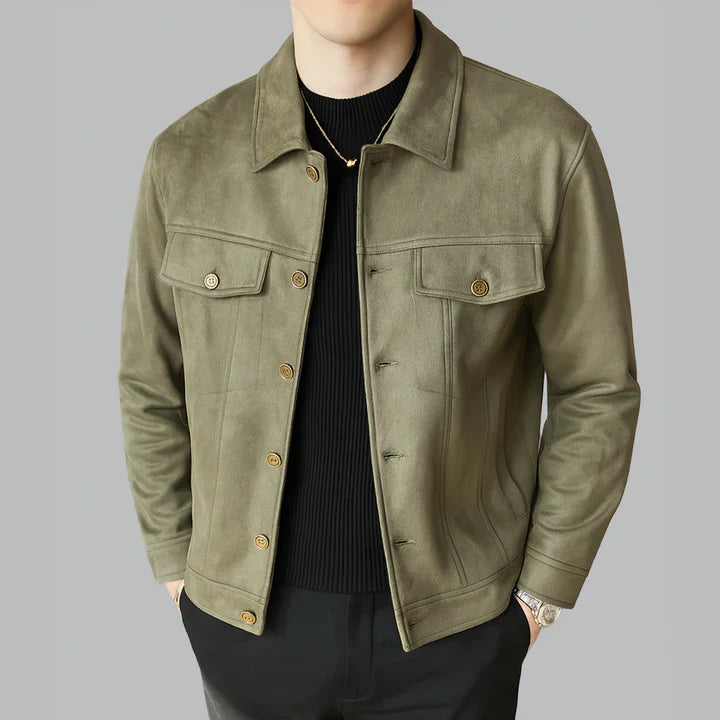 Elegant Suede Jacket with Long Sleeves – Luxury, Comfort, and Timeless Style