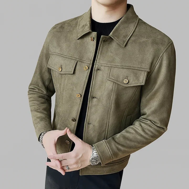 Elegant Suede Jacket with Long Sleeves – Luxury, Comfort, and Timeless Style