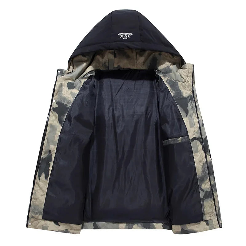 Warm Men's Parka with Fixed Hood – Waterproof Stylish Winter Coat, Comfortable Puffer Coat