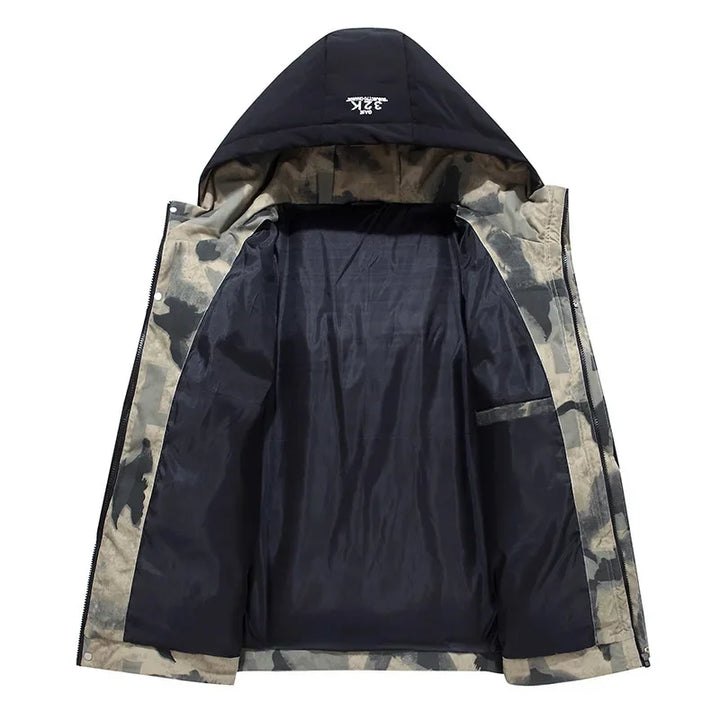 Warm Men's Parka with Fixed Hood – Waterproof Stylish Winter Coat, Comfortable Puffer Coat