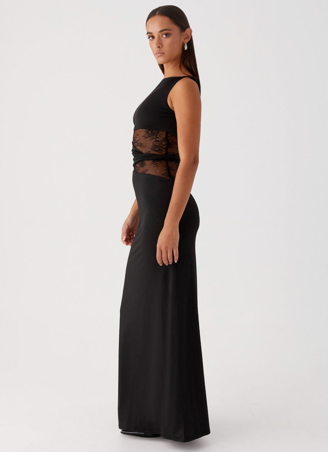 Leni | Figure-Hugging Maxi Dress with Subtle Cutouts and Lacing