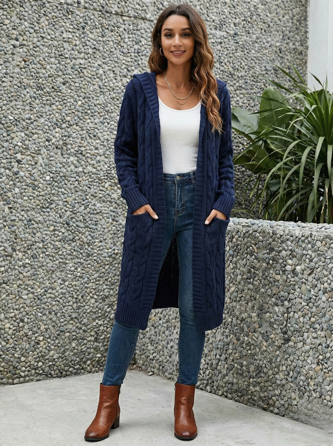 Knitted Long Cardigan Sweater