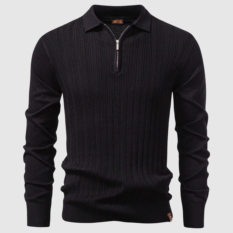 Urbano Sweater – Luxe Cable Knit Jumper with Half Zip and Sporty Style