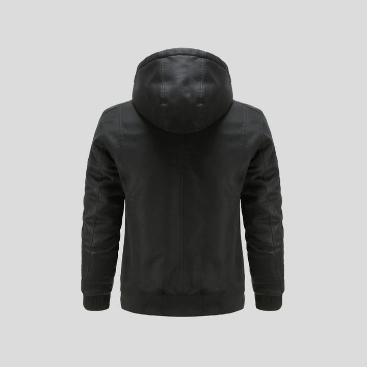 LANCE™ | LEATHER JACKET WITH HOOD