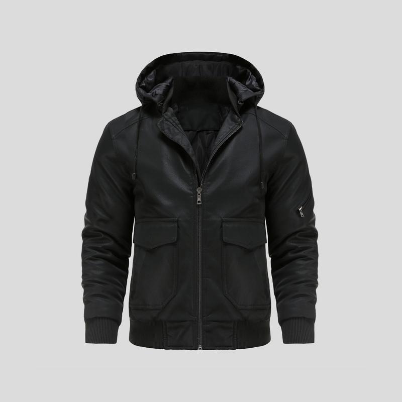 LANCE™ | LEATHER JACKET WITH HOOD