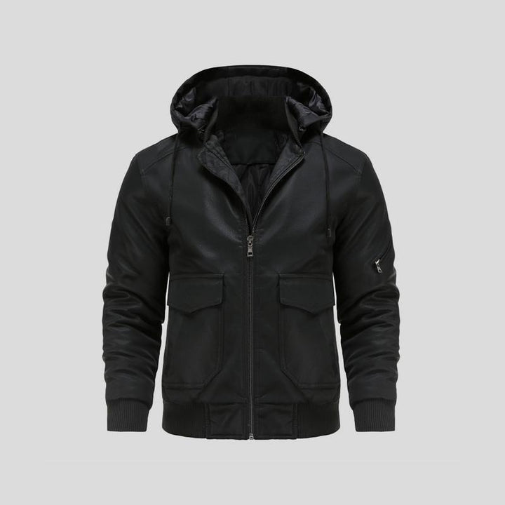 LANCE™ | LEATHER JACKET WITH HOOD