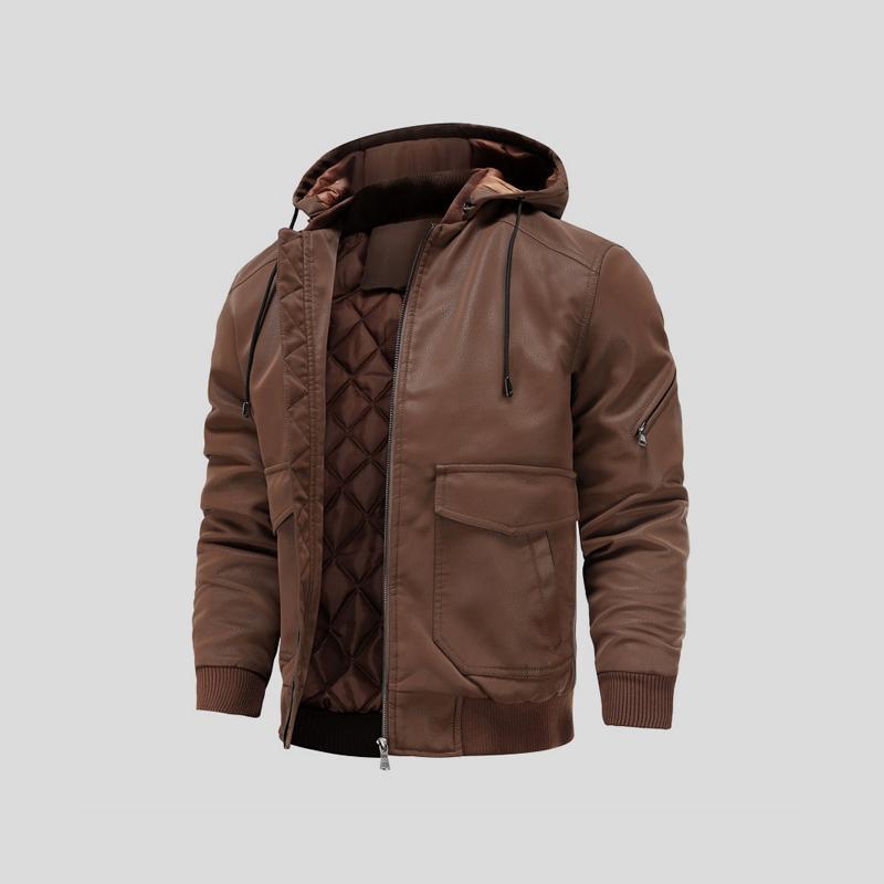 LANCE™ | LEATHER JACKET WITH HOOD