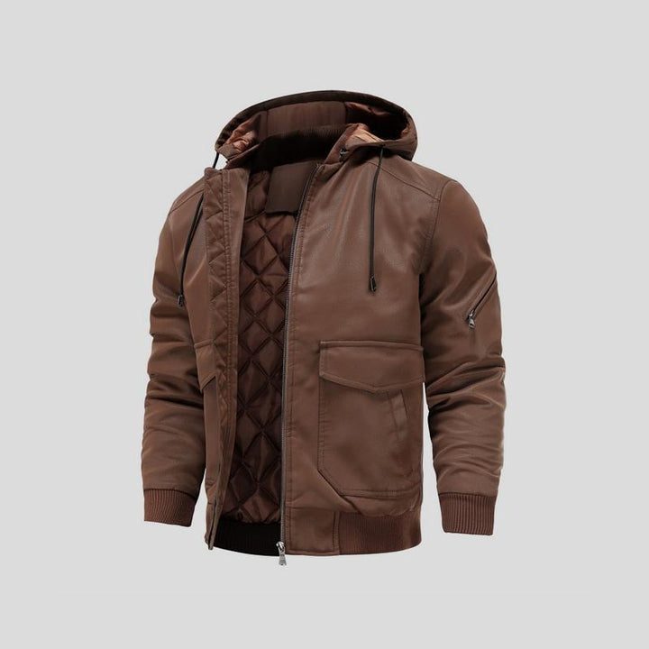 LANCE™ | LEATHER JACKET WITH HOOD