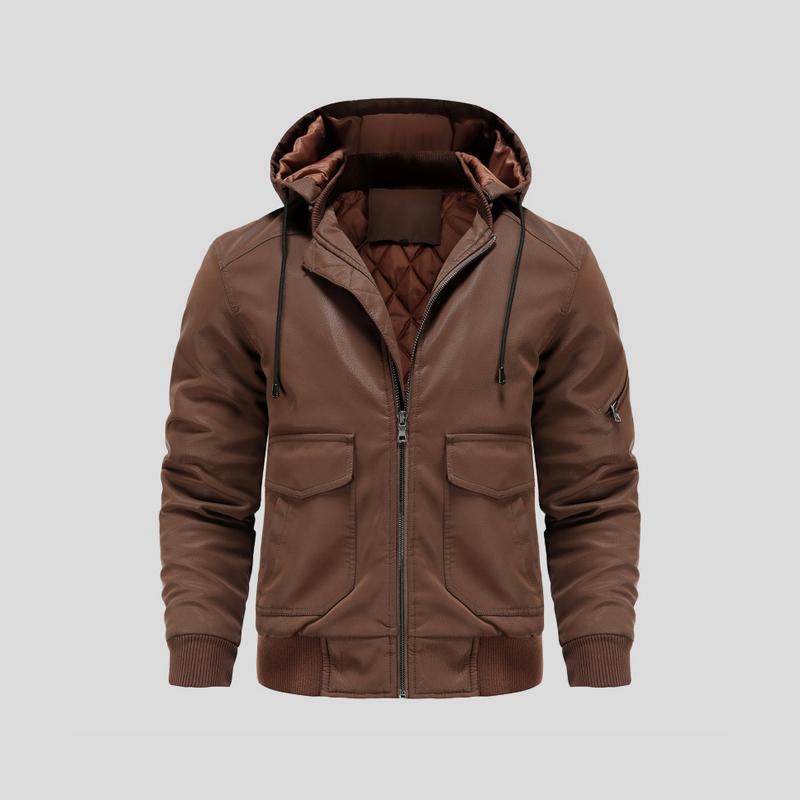 LANCE™ | LEATHER JACKET WITH HOOD