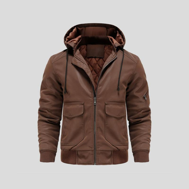 LANCE™ | LEATHER JACKET WITH HOOD