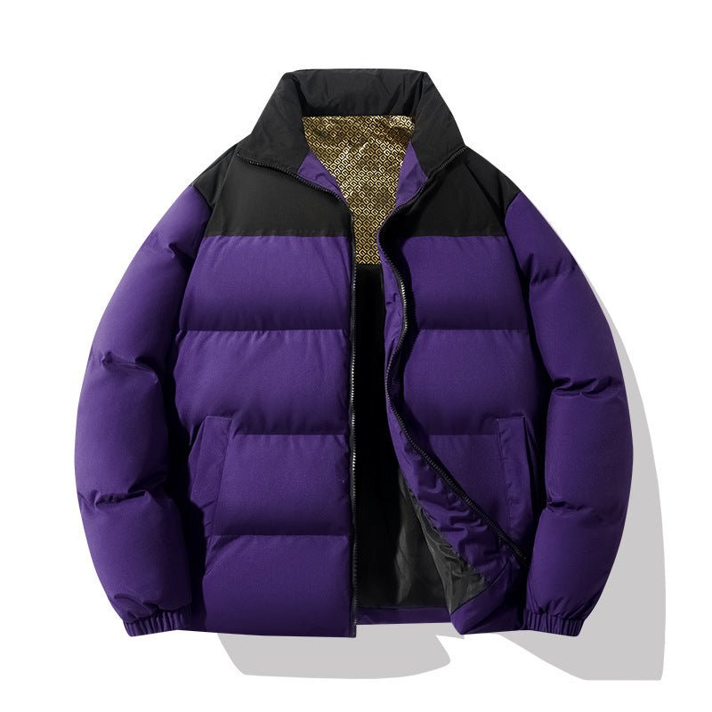 Quilted Men's Jacket with High Collar – Warm & Stylish Winter Coat