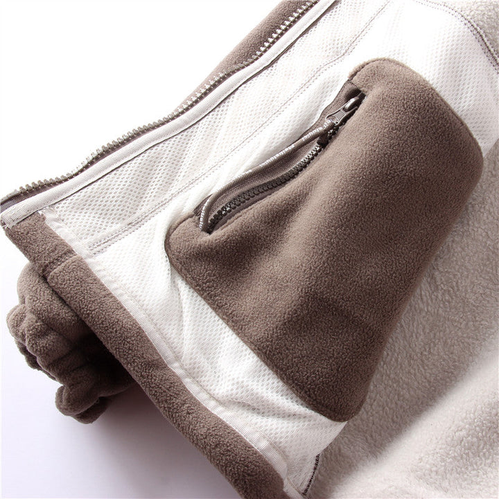 Ultimate Warm Polyester Fleece Jacket – Windproof Unisex Winter Jacket with Stand-Up Collar