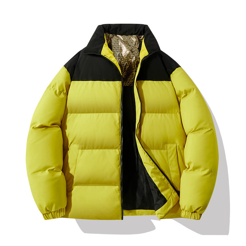 Quilted Men's Jacket with High Collar – Warm & Stylish Winter Coat
