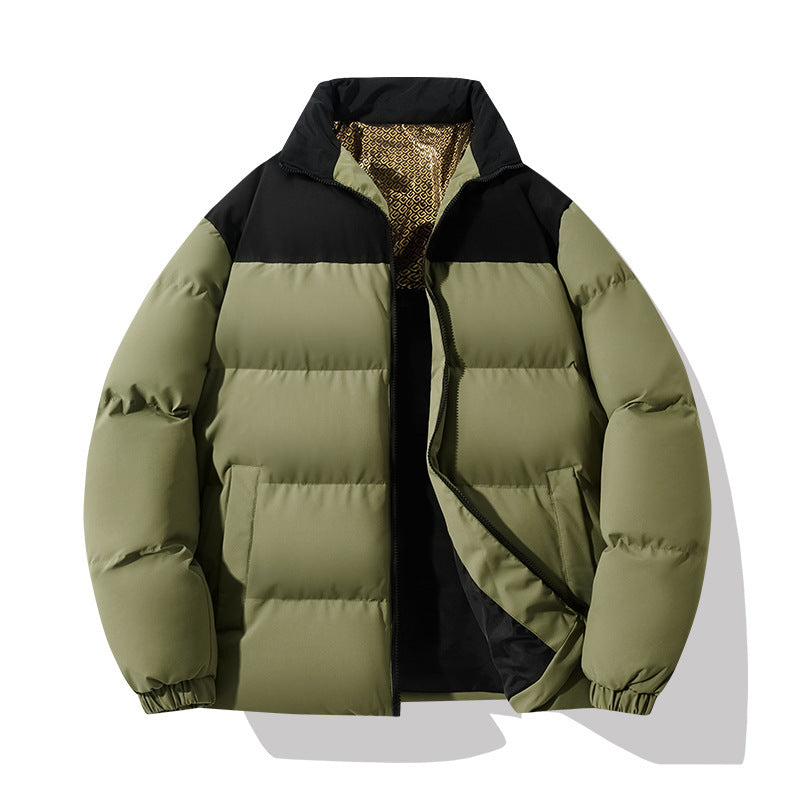 Quilted Men's Jacket with High Collar – Warm & Stylish Winter Coat