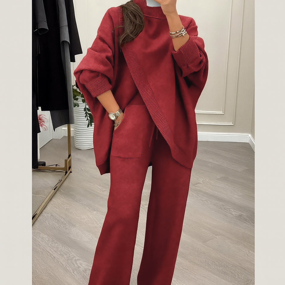 Asymmetrical Knit Two-Piece Set