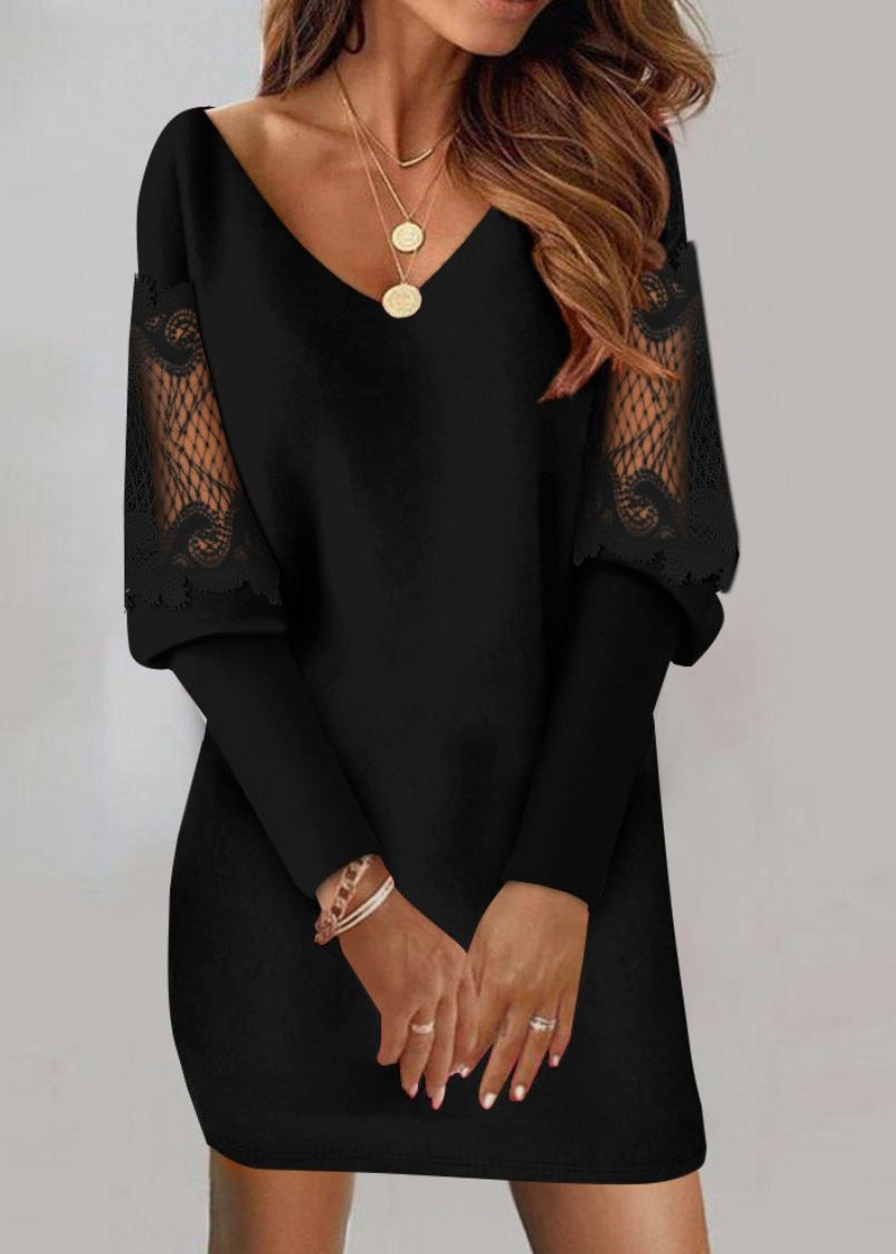 Caterine ~ Lace Sleeve Dress