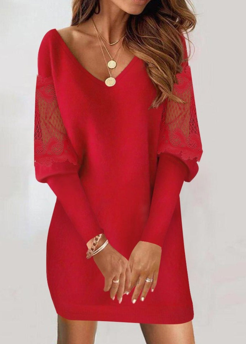 Caterine ~ Lace Sleeve Dress