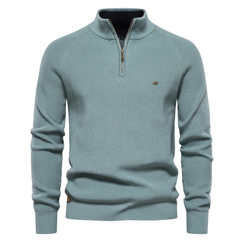 Luxury Wool Half-Zip Jumper for Men – 100% Wool, Stylish Regular Fit & Comfortable Design
