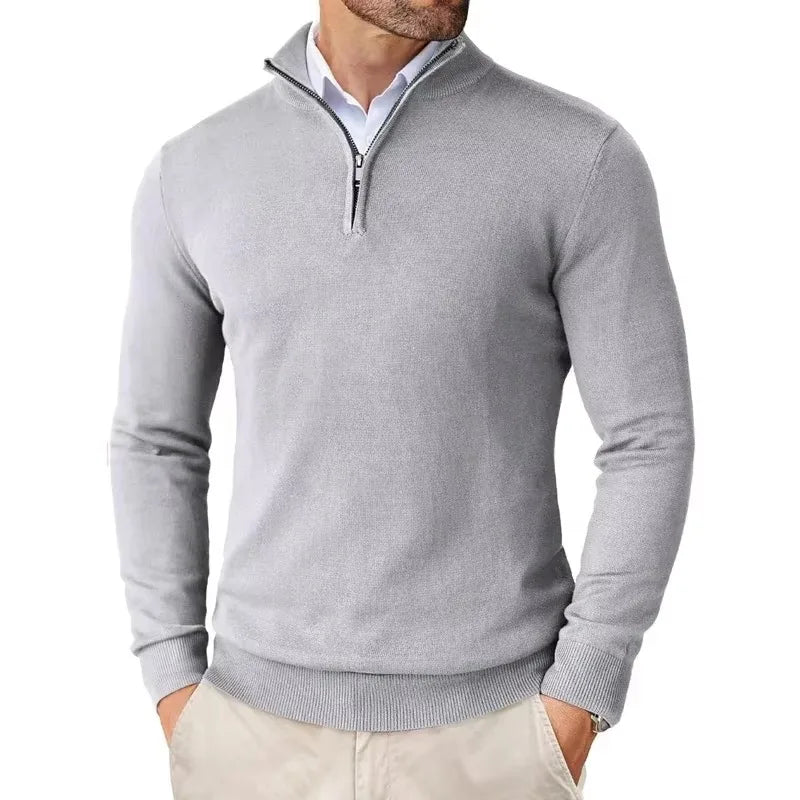 Men's Slim Fit Quarter Zip Sweater – Light & Stylish