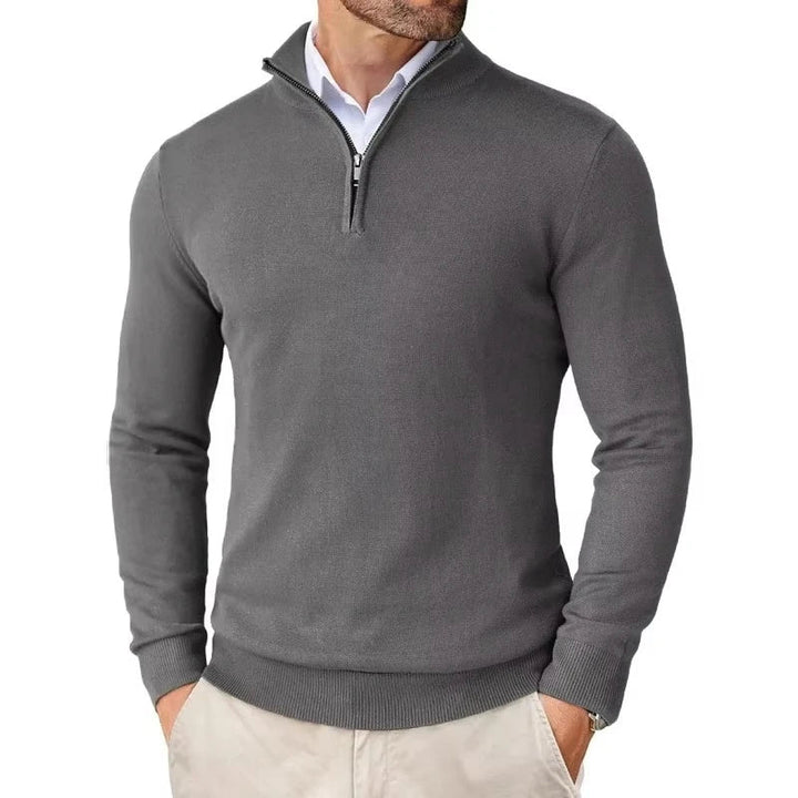 Men's Slim Fit Quarter Zip Sweater – Light & Stylish