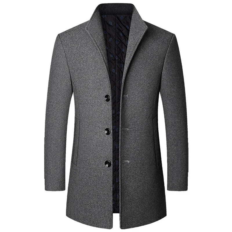 Men's Wool Overcoat – Lightweight Warm Winter Coat for Elegant Style