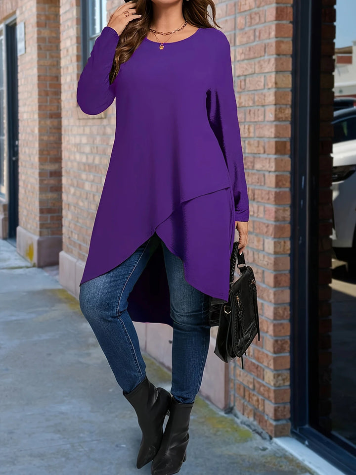Elegant Asymmetrical Long Sleeve Top