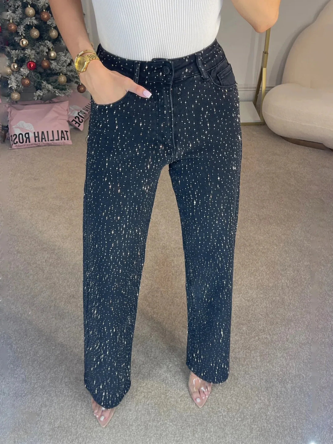 Diamond Straight Jeans – High Waist Vintage Denim