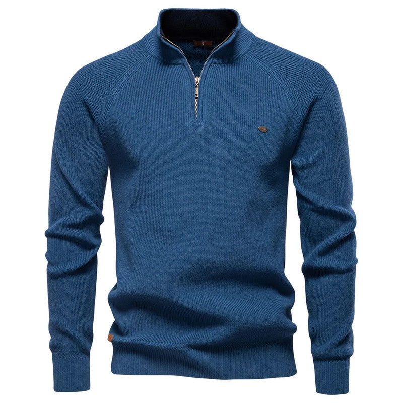 Luxury Wool Half-Zip Jumper for Men – 100% Wool, Stylish Regular Fit & Comfortable Design