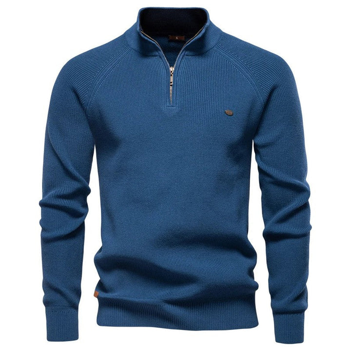 Luxury Wool Half-Zip Jumper for Men – 100% Wool, Stylish Regular Fit & Comfortable Design