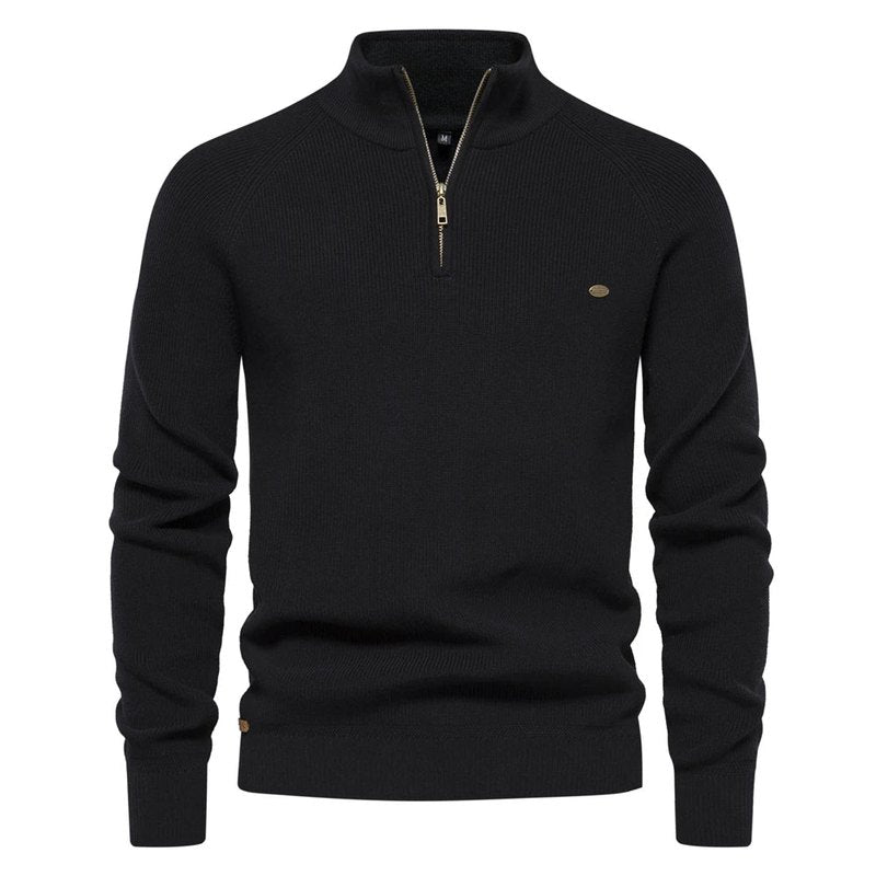 Luxury Wool Half-Zip Jumper for Men – 100% Wool, Stylish Regular Fit & Comfortable Design