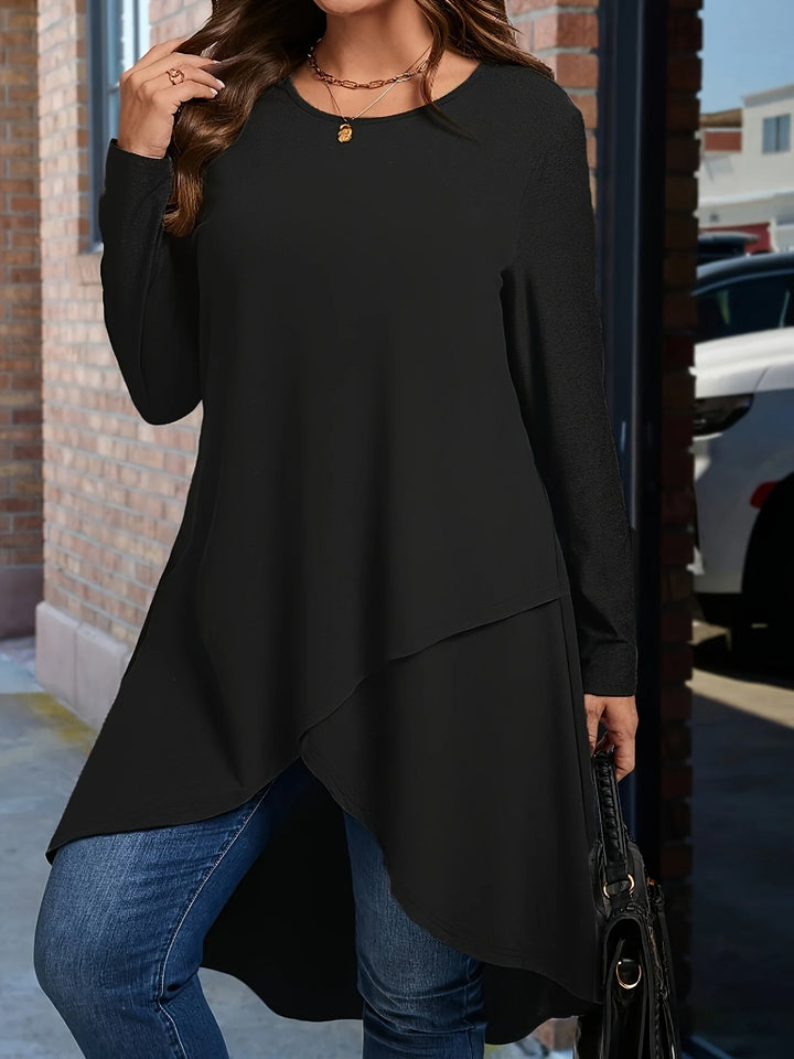 Elegant Asymmetrical Long Sleeve Top