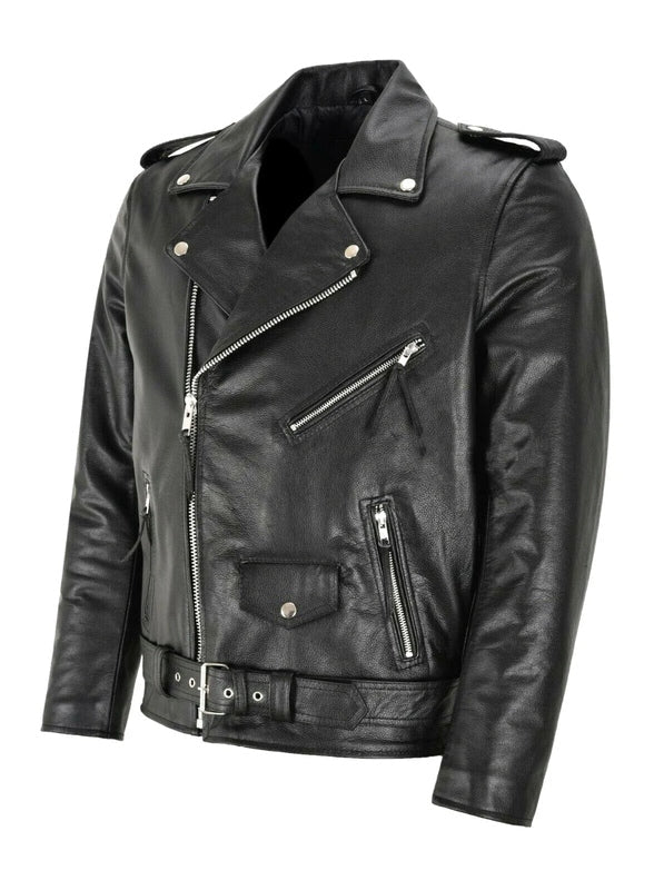 Leather Biker Jacket – Bold, Timeless and Luxurious Men's Jacket Made from High-Quality Leather