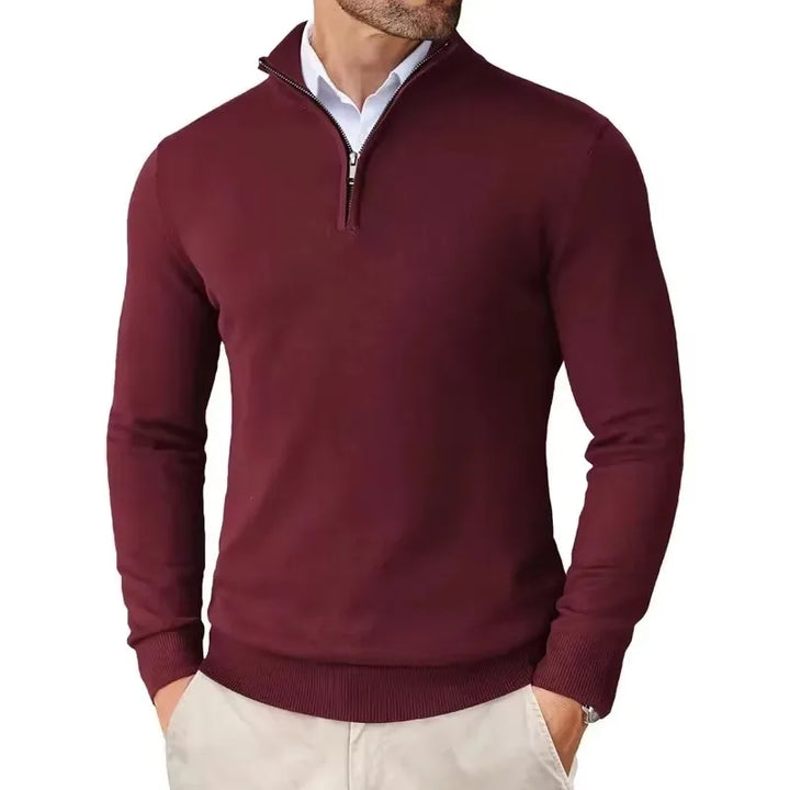 Men's Slim Fit Quarter Zip Sweater – Light & Stylish