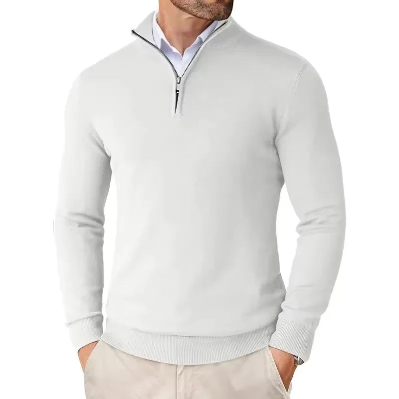 Men's Slim Fit Quarter Zip Sweater – Light & Stylish