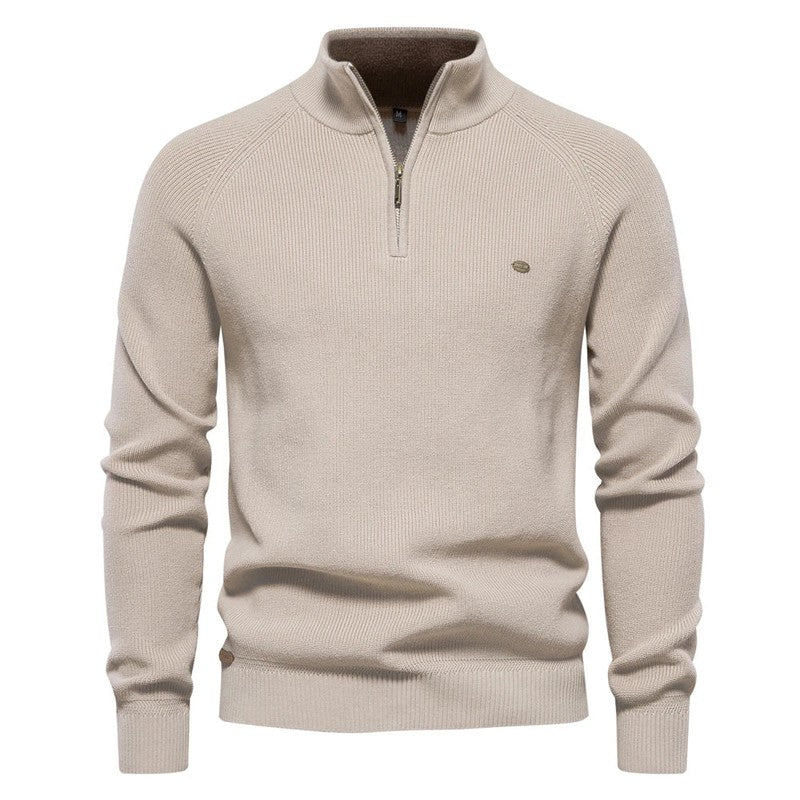 Luxury Wool Half-Zip Jumper for Men – 100% Wool, Stylish Regular Fit & Comfortable Design