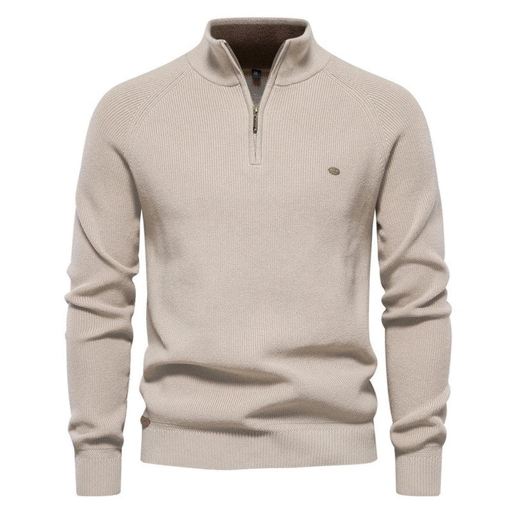 Luxury Wool Half-Zip Jumper for Men – 100% Wool, Stylish Regular Fit & Comfortable Design