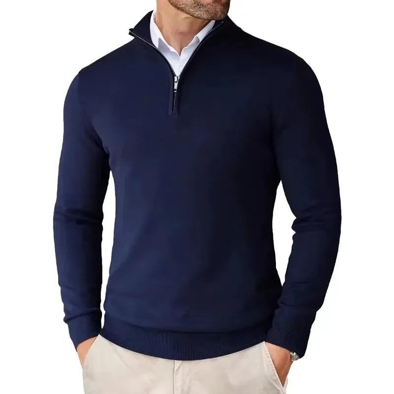Men's Slim Fit Quarter Zip Sweater – Light & Stylish
