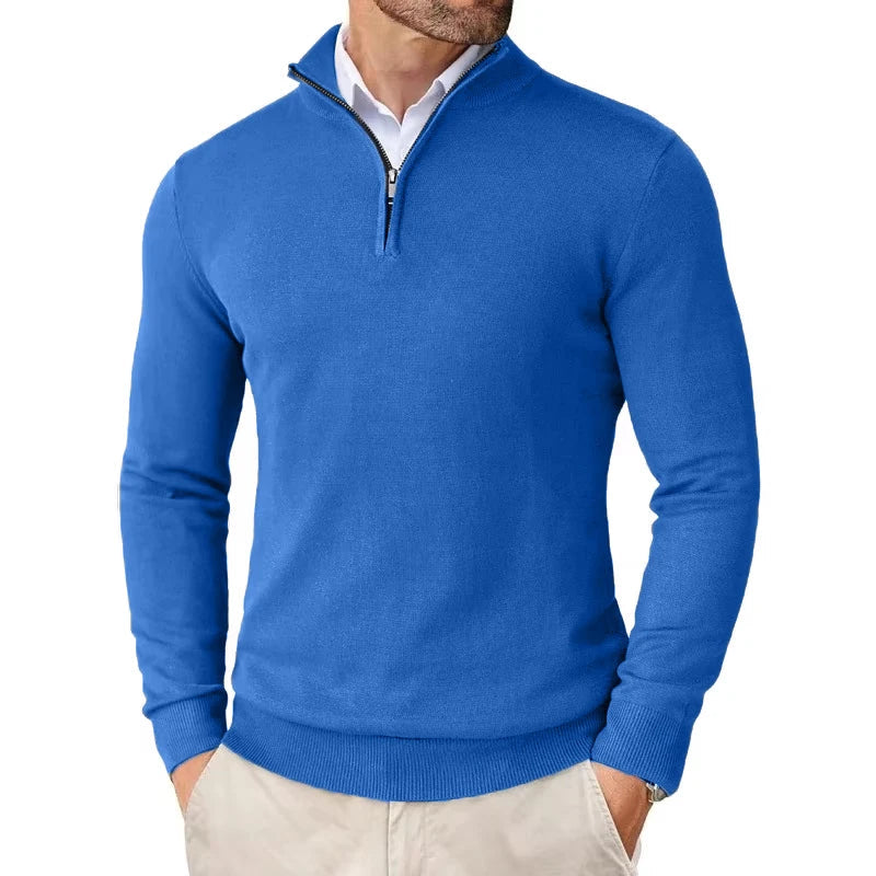 Men's Slim Fit Quarter Zip Sweater – Light & Stylish