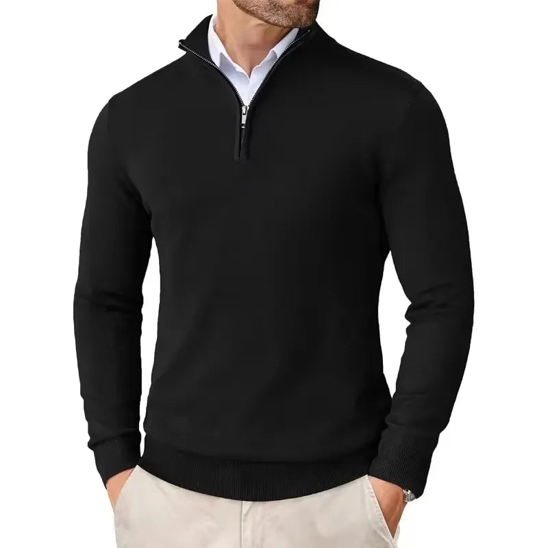 Men's Slim Fit Quarter Zip Sweater – Light & Stylish