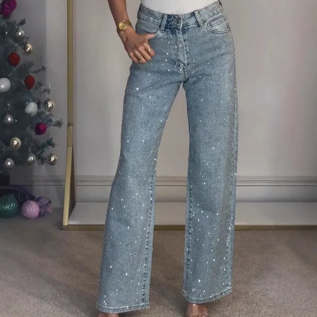 Diamond Straight Jeans – High Waist Vintage Denim