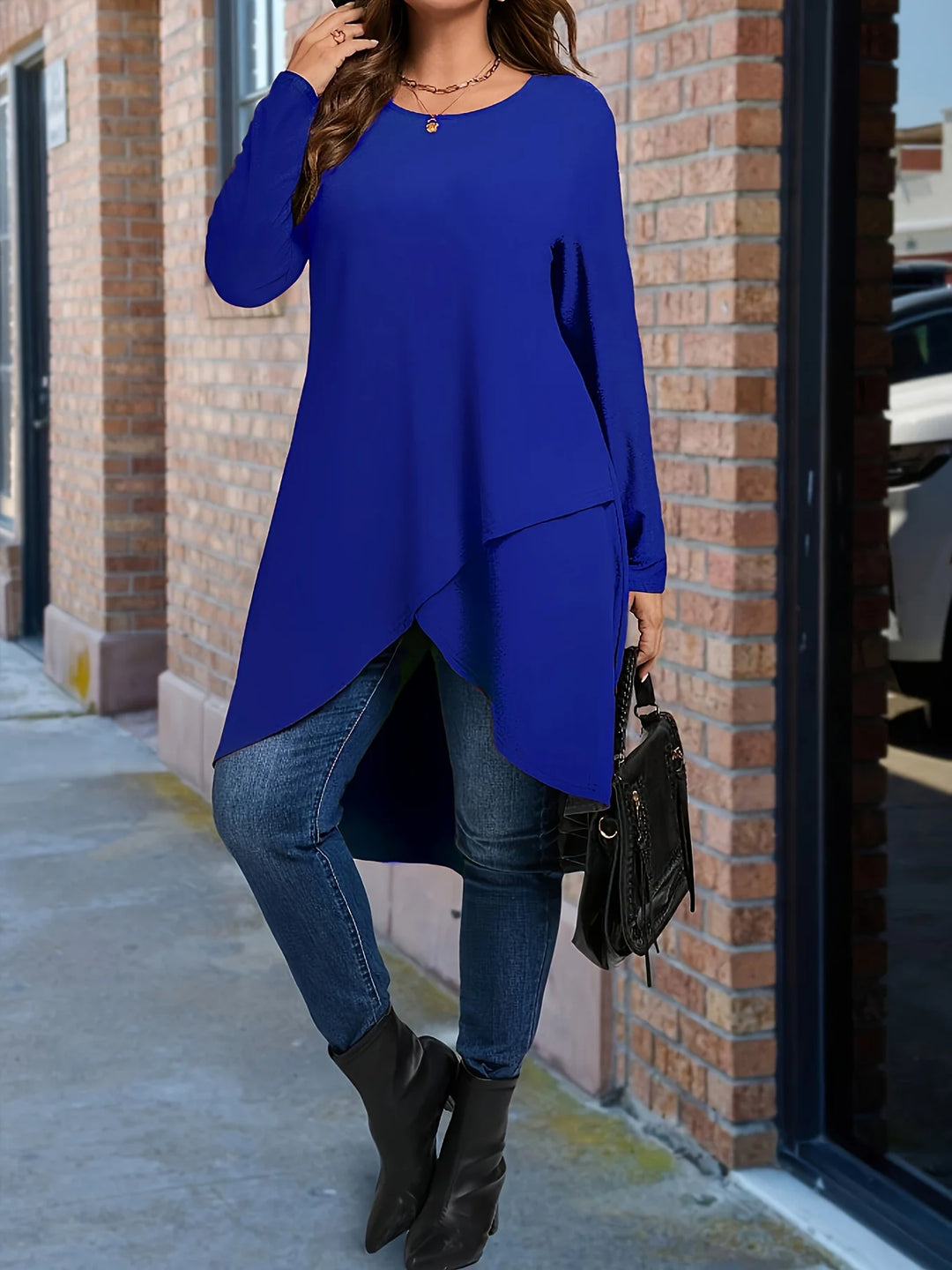 Elegant Asymmetrical Long Sleeve Top